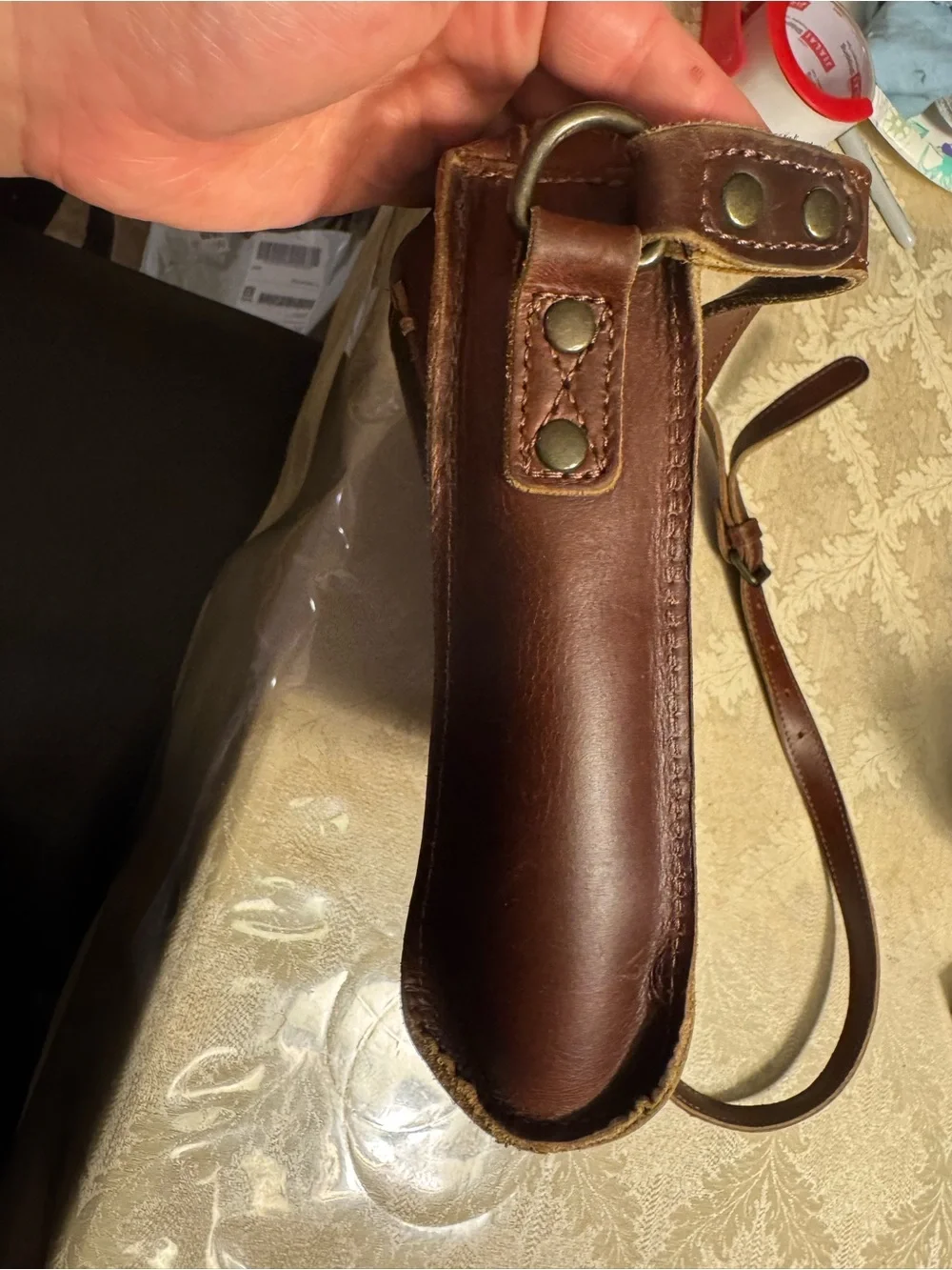 Will Leather Goods Simple Crossbody Bag Brown Vegetable Tanned Leather
